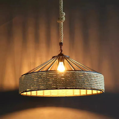 Rustic Rope Hanging Lamp