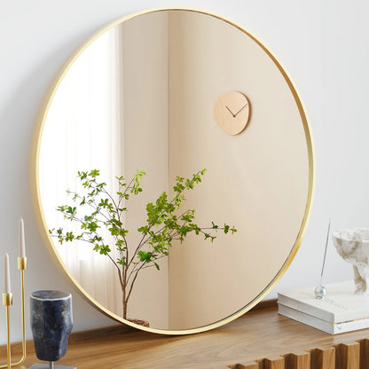 Modern Gold Mirror in Smooth Metal Finish