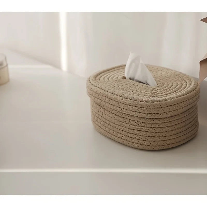 Handwoven Fabric Tissue Box Cover
