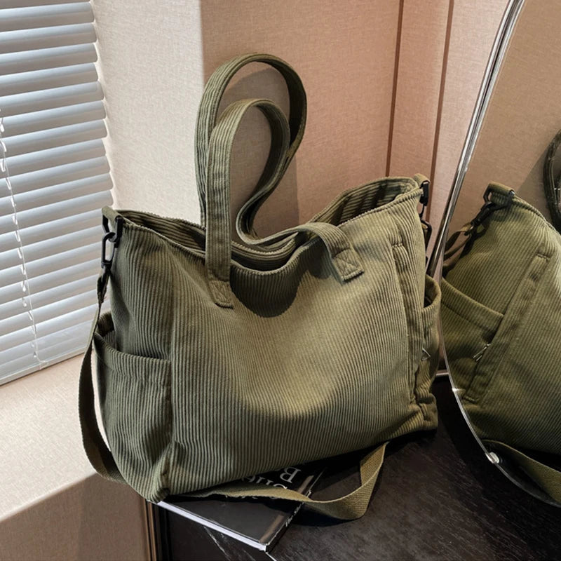Cozy Corduroy Shoulder Bag