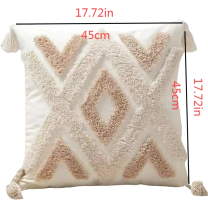 Cream Woven Boho Inspired Pillow