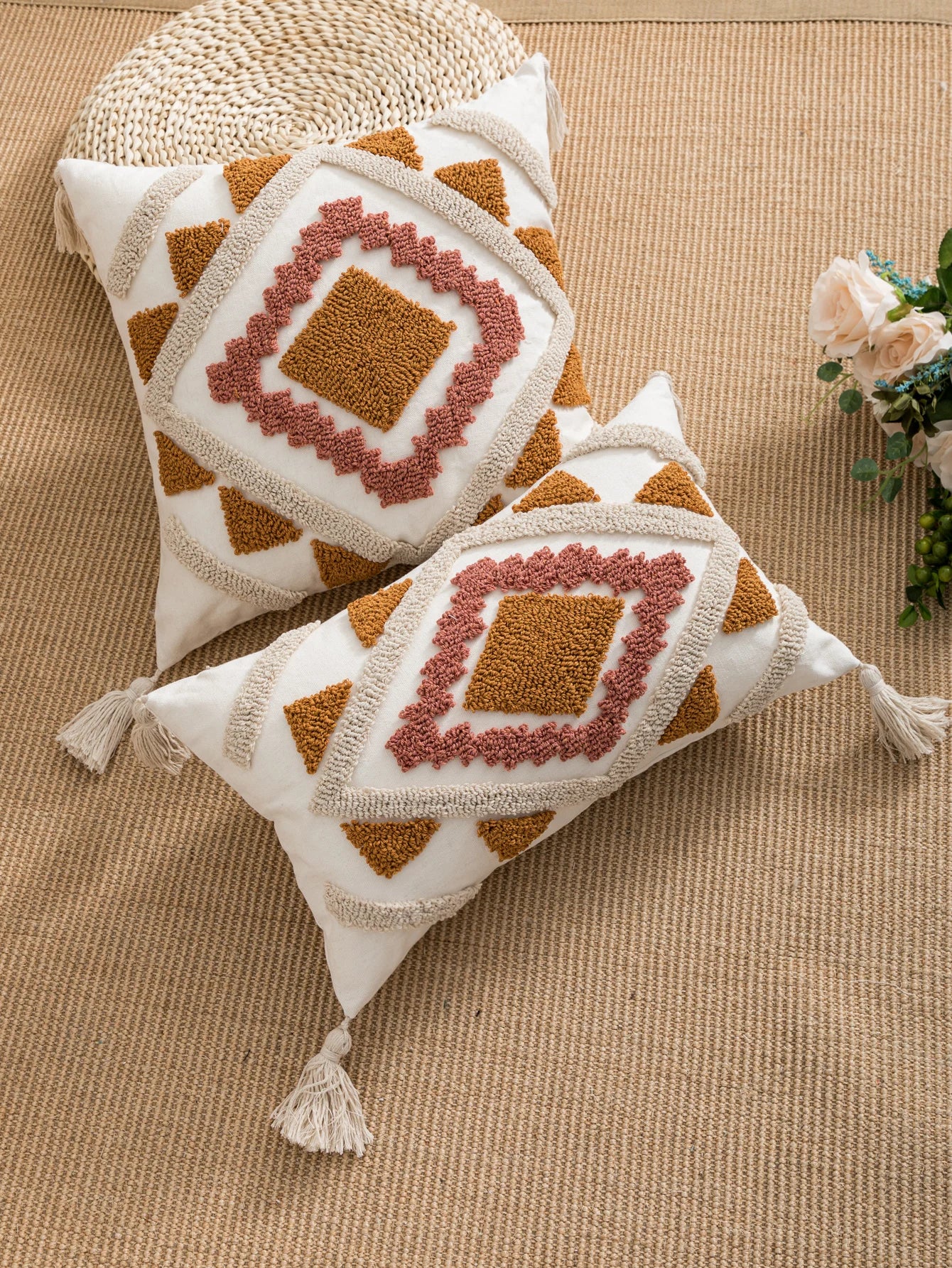 Bohemian Style Velvet Accent Pillow Cover