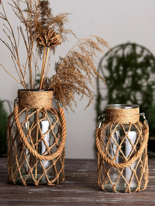 Nordic Style Woven Glass Vase
