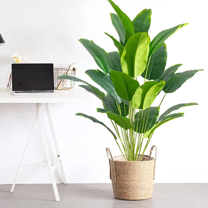 Lush Faux Tropical Palm and Banana Leaves
