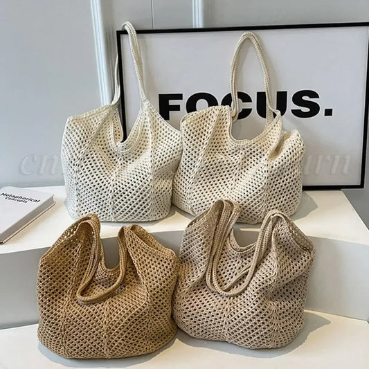 Breezy Hollow Woven Shoulder Tote
