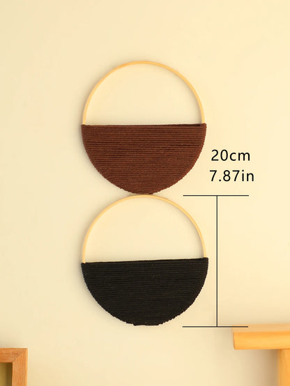 Woven Macrame Decor Duo in Natural Tones