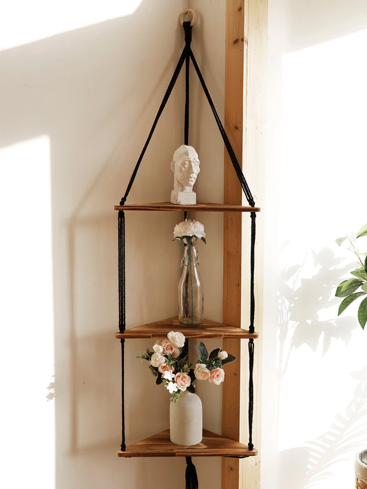 Wooden Corner Floating Shelf