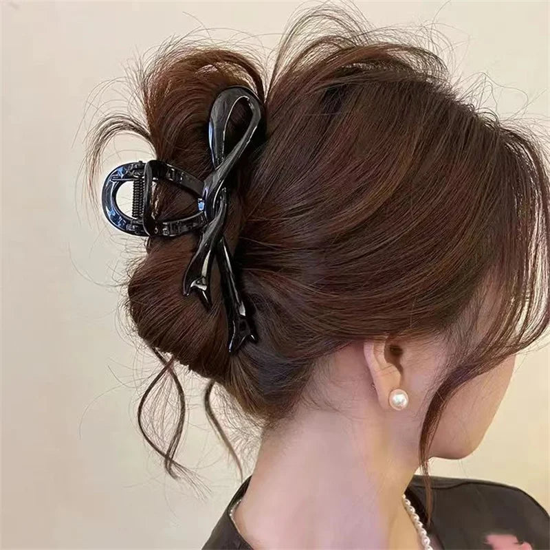 Glossy Ribbon Bow Hair Claw