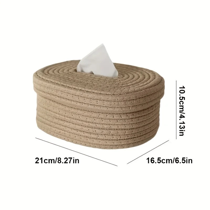 Handwoven Fabric Tissue Box Cover