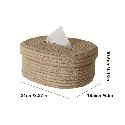 Handwoven Fabric Tissue Box Cover