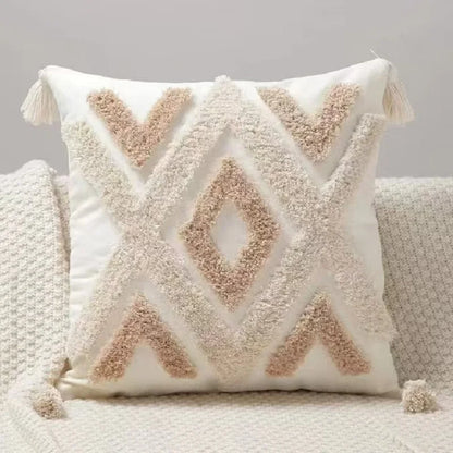 Cream Woven Boho Inspired Pillow