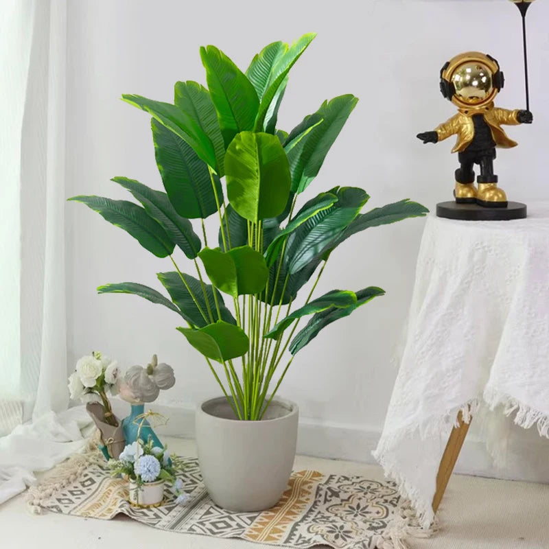 Lush Faux Tropical Palm and Banana Leaves