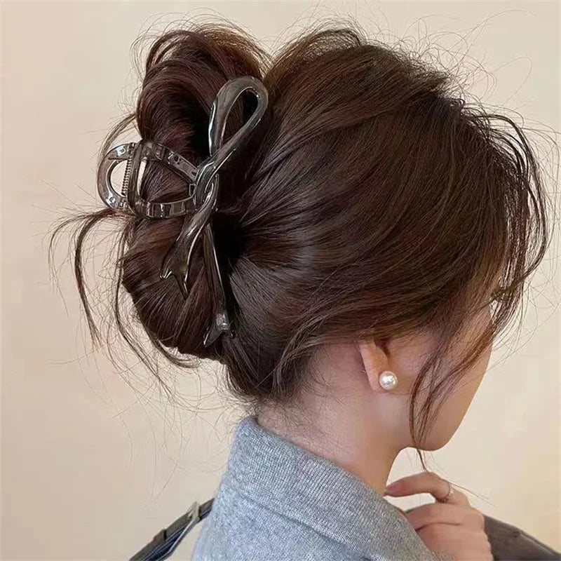 Glossy Ribbon Bow Hair Claw