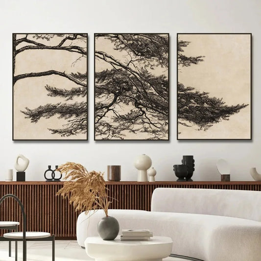 Rustic Pine Tree Branch Art Picture