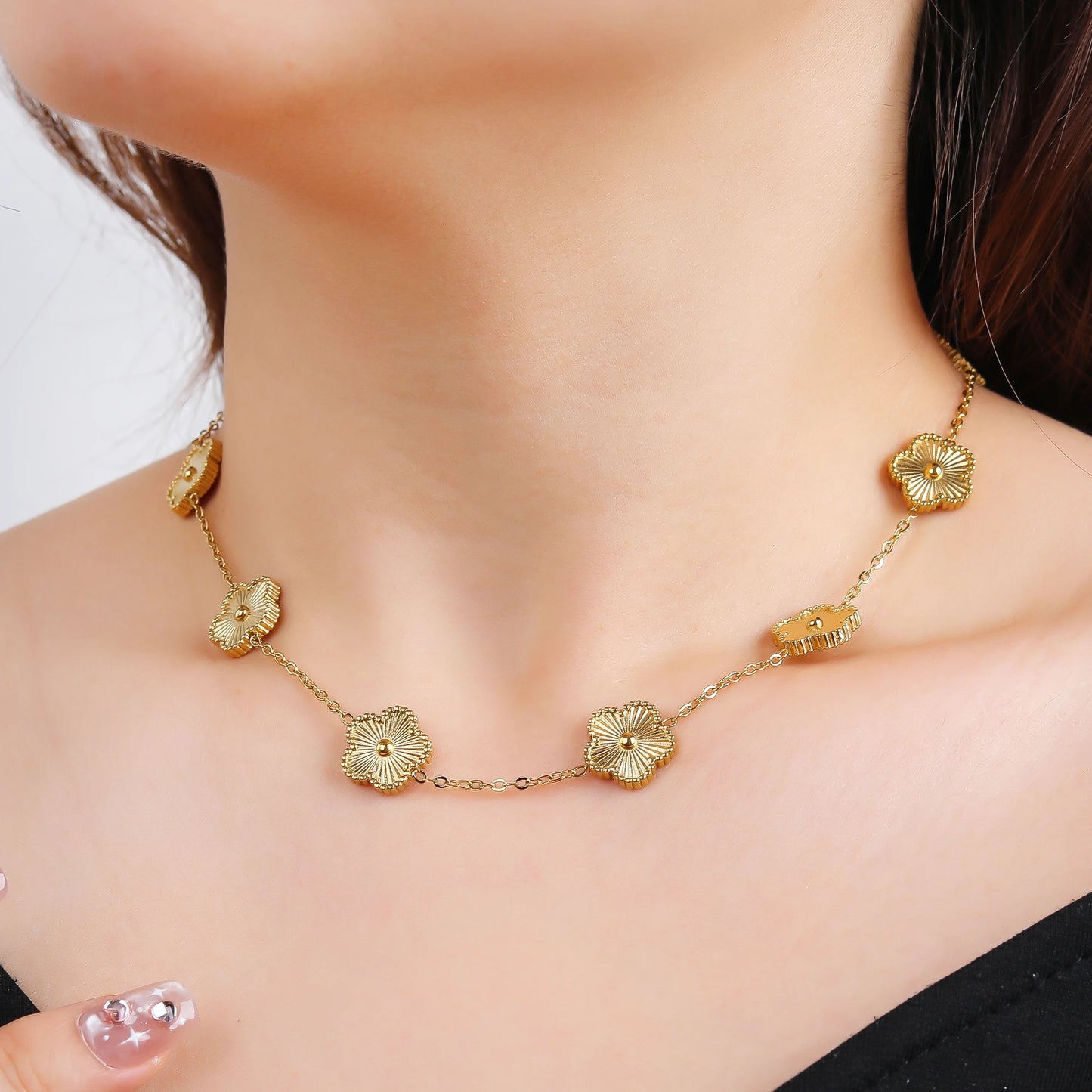 Floral Glow Stainless Necklace