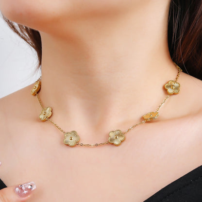 Floral Glow Stainless Necklace