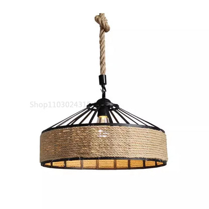 Rustic Rope Hanging Lamp