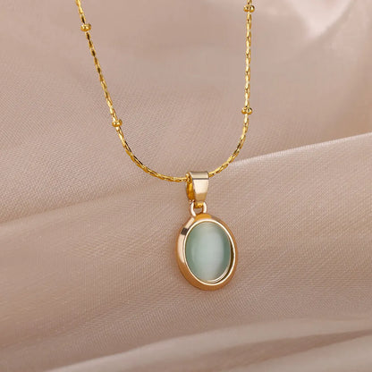Classic Gold Opal Necklace