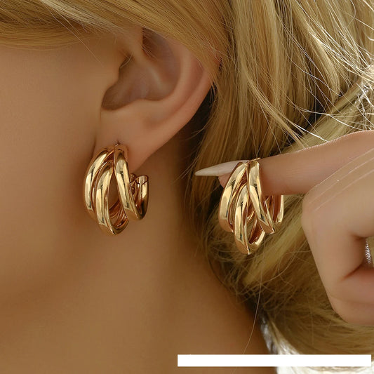 Sunrise Twist Hoop Earrings