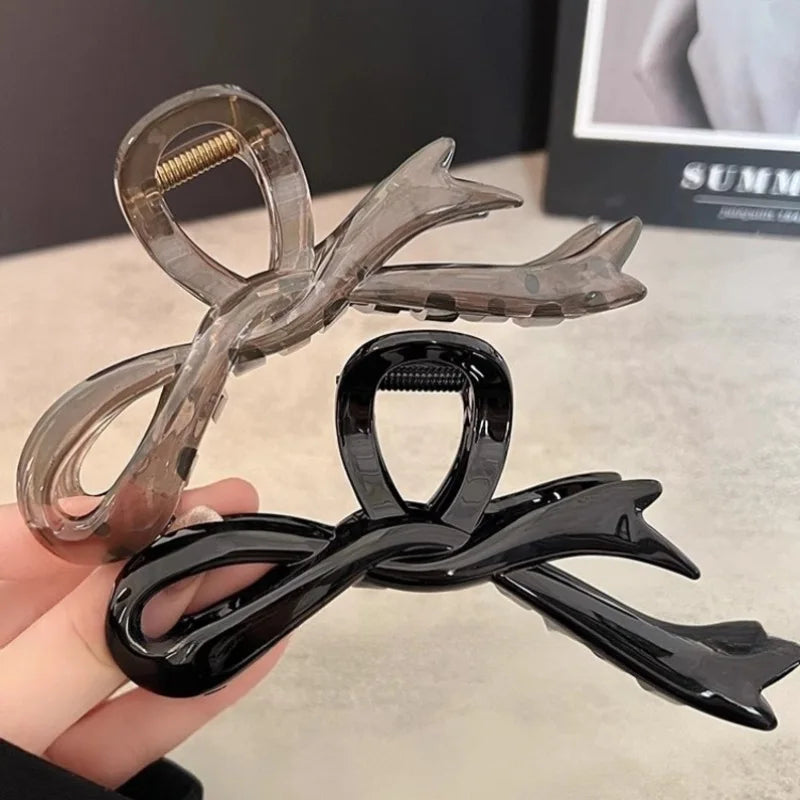 Glossy Ribbon Bow Hair Claw